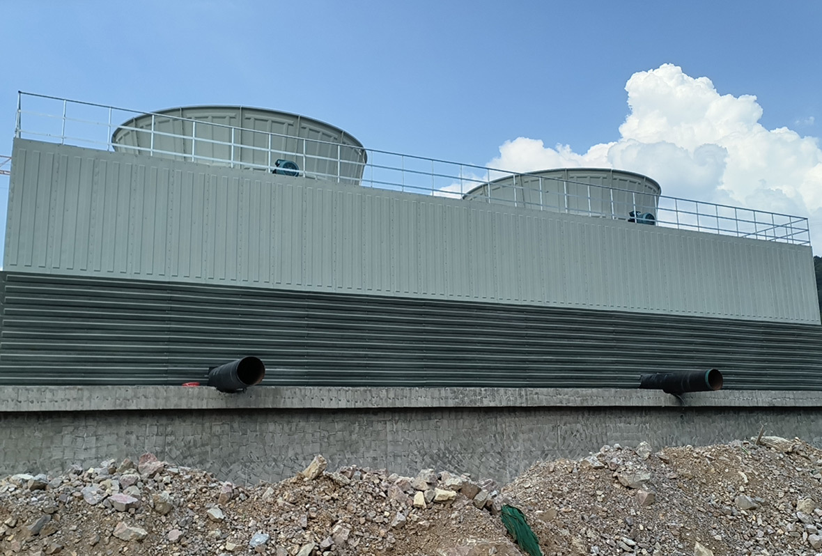 贵阳聚力生化工(gōng)0T一2750TX2台玻璃钢冷却塔